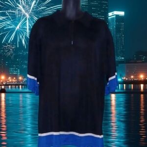 Redspike Black, Blue and White Pullover Dress Shirt, XL